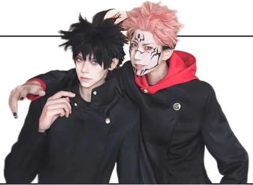 Vista 6 de Yuuji Itadori - Disfraz de cosplay para hombre, disfraz de anime Kaisen Jujutsu de Kaisen, uniforme escolar japonés, tops y pantalones