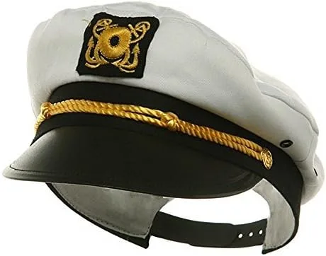 Vista 2 de Jacobson Hat Company gorra de capitán de yate para niños S Blanco