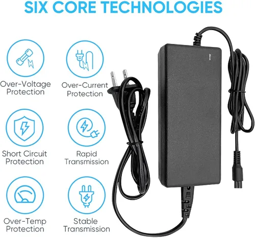 Vista 2 de Cargador de batería de 42V 2A con conector en línea de 3 clavijas, fuente de alimentación universal para batería de litio de 36V, Pocket Mod de 36V