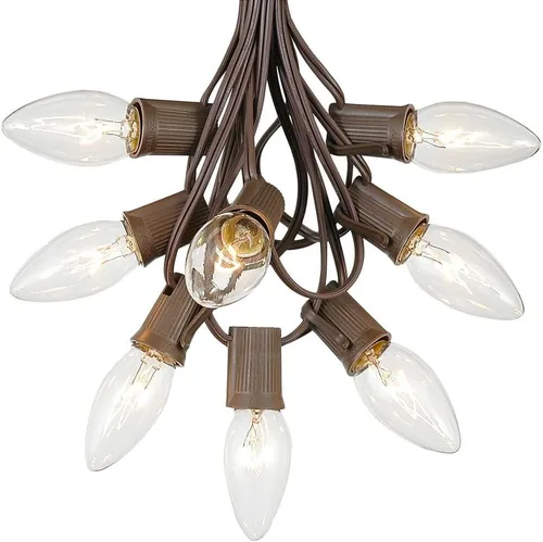 Vista 9 de Novelty Lights C9 Juego de luces de Navidad verdes - Cadena de luces de Navidad para exteriores - Luces de Navidad colgantes - Cadena de luces