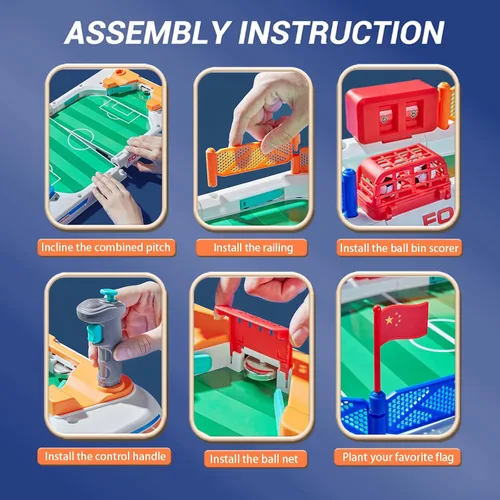 Vista 4 de Mini juego de mesa de fútbol para niños: juguetes de mesa de futbolín para niños de 3, 4, 5, 6, 7, 8 a 12 años, juego deportivo interactivo