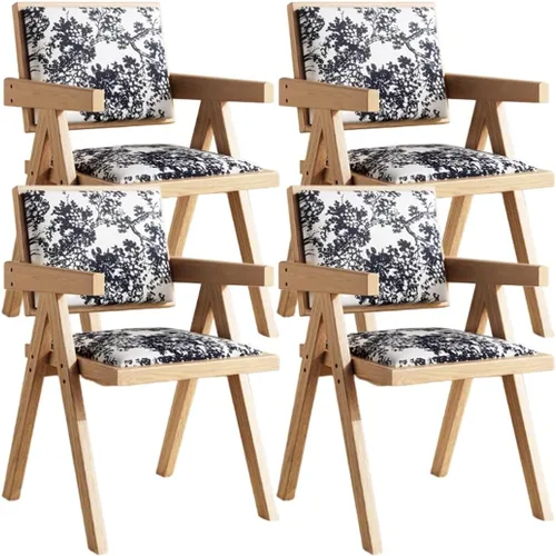 Vista 32 de YVYKFZD Juego de sillas de comedor de madera maciza, sillas de cocina sin brazos, silla de comedor tapizada con respaldo, sillón de terciopelo
