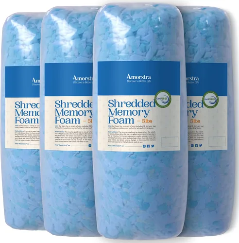 Vista 10 de Relleno de espuma viscoelástica triturada de 5 libras, material de relleno otomano para cojines de sofá, cojines, cama de perro y relleno de puf