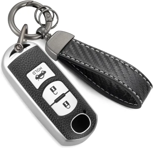 Vista 35 de Funda para Llavero Mercedes con Llavero de Cuerda Trenzada de Metal, Funda de Llave Suave Mejorada para Carcasa de Llavero Remoto Inteligente Sin