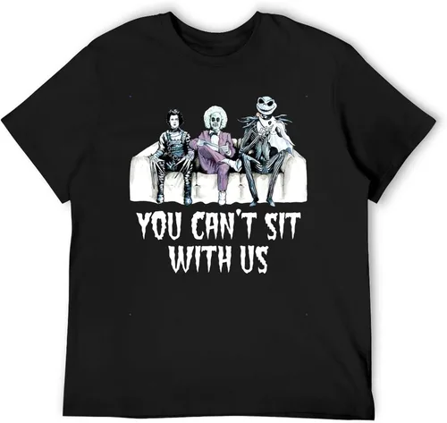 Vista 3 de Camiseta básica de algodón de manga corta con personajes de Tim Burton de Halloween para hombre y mujer