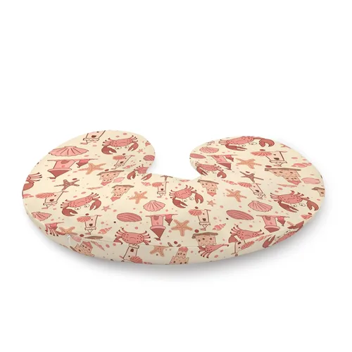 Vista 2 de Funda de almohada de lactancia con diseño de castillo de arena, diseño de cangrejo de playa, diseño de castillo de arena, unisex, extraíble