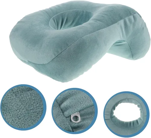 Vista 8 de Almohada de masaje azul para cama Almohada de dormir boca abajo con soporte de brazo Almohada de espuma viscoelástica para siesta