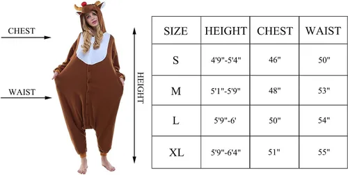 Vista 7 de NEWCOSPLAY Unisex Adult Onesie Pajamas Animal One Piece Costume Cosplay Sleepwear