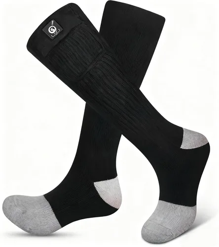 Vista 10 de SNOW DEER - Calcetines térmicos eléctricos recargables mejorados, 7.4 V, batería de 2200 mAh para clima frío para hombres y mujeres, calcetines