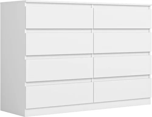Vista 22 de Vibe & Dine Cómoda Doble de 8 Cajones, Cómoda Moderna con Almacenamiento Amplio para Closet, Dormitorio, Sala de Estar, Negro