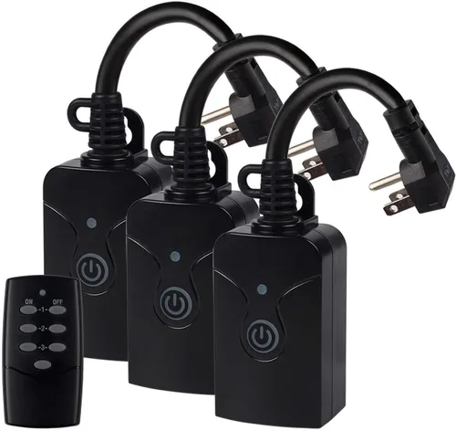 Vista 9 de HBN Control remoto inalámbrico para interiores y exteriores, salida de 3 clavijas, resistente a la intemperie, resistente a la intemperie, 15 A
