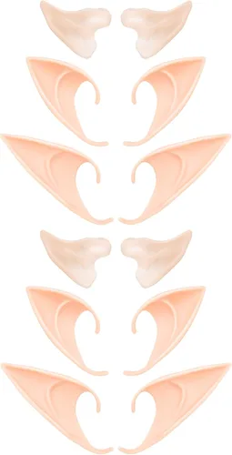 Vista 9 de Orejas de elfo Accesorios de mascarada de cosplay – Hada Pixie puntas puntiagudas suaves disfraz de fiesta de anime para Halloween, fiesta