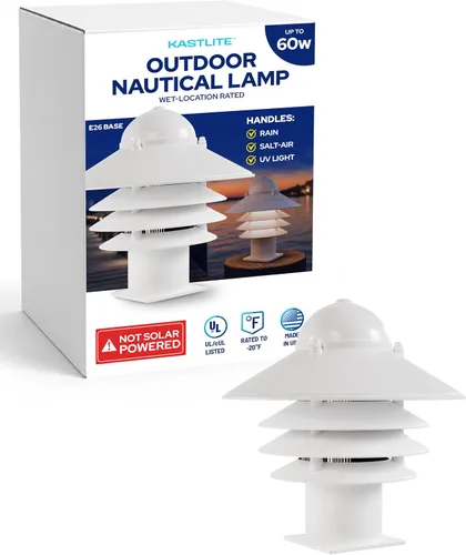 Vista 14 de KastLite Aplique Náutico de Pared para Exteriores - Farol Costero No Metálico Resistente al Óxido e Impermeable - Luminaria Certificada UL