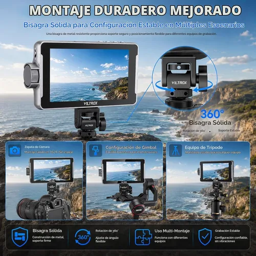 Vista 14 de VILTROX DC-550 Pro ii 5.5" 1400 Nits 4K60 HDMI 2.0 Monitor de cámara