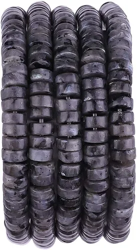 Vista 50 de BEADIA Cuentas Espaciadoras de Jade Natural Africano Planas Redondas Sueltas para Hacer Joyas con Abalorios 3mmx2mm 38cm