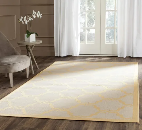 Vista 37 de SAFAVIEH Alfombra lavable al aire libre Courtyard Collection - 9 x 12 pies, beige y terracota, no desprende pelusa y fácil limpieza, ideal