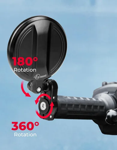 Vista 5 de KEMIMOTO Espejos Universales para Motocicleta, Espejos Laterales y Traseros para Manillar de Motocicleta Giratorias 360°, Compatibles con Manillar