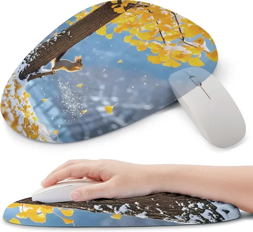 Vista 10 de Alfombrilla ergonómica para mouse con soporte de muñeca, reposamuñecas de espuma viscoelástica para aliviar el dolor y túnel carpiano, base 03
