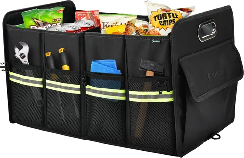 Vista 11 de FLORICH Organizador de maletero con almacenamiento de zapatos transpirable para SUV, organizadores de automóvil impermeables plegables, organizador