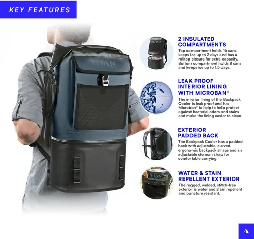 Vista 2 de Titan by Arctic Zone Deep Freeze Welded Backpack Cooler