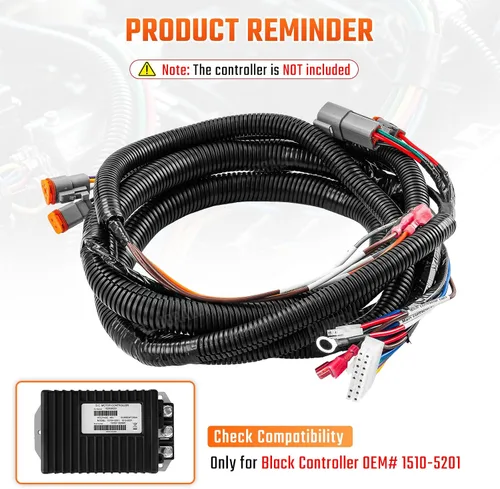 Vista 2 de CLUBRALLY Arnés de cableado de control de carrito de golf para Club Car DS - Controlador negro#1510-5201, Arnés de cableado completo para vehículo