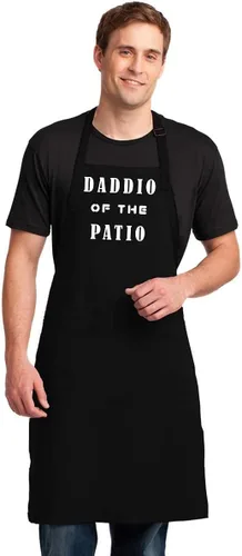 Vista 3 de APASIN Delantal con 2 bolsillos grandes – Regalo para mujeres, hombres, tu madre, tu padre, tu amigo – (negro)