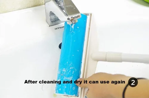 Vista 4 de Removedor de pelo adhesivo reutilizable sin cinta adhesiva para gatos y perros, con mango largo, herramienta lavable, cepillo para limpiar tu