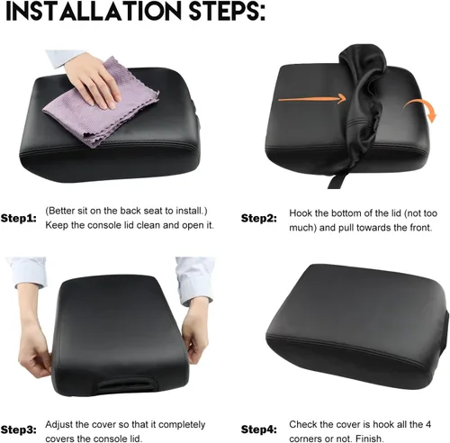 Vista 6 de INTGET Funda para reposabrazos de consola central para Nissan Pathfinder, accesorios 2013-2020 2021 2019 2018 2017 2016 2015 2014 protector de tapa