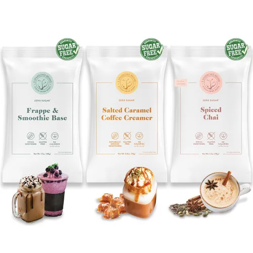 Vista 18 de 5 SPARROWS - Crema de café saludable sin azúcar (chocolate blanco) - Endulzada con stevia, cero azúcar, mezcla de bebida saborizada apta para dieta