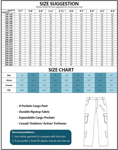 Vista 3 de AKARMY - Pantalones cargo informales para hombre, pantalones militares de camuflaje, pantalones de combate y trabajo con 8 bolsillos (sin cinturón)