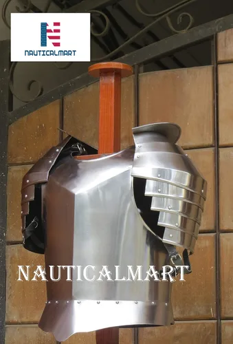 Vista 3 de NauticalMart Medieval Times - Protector de hombro de acero para placa de pecho diseño de guerrero