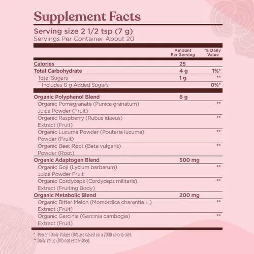 Vista 3 de Four Sigmatic Realiza Super Polvo con Súper Frutas y Antioxidantes Frambuesa Roja - Lata