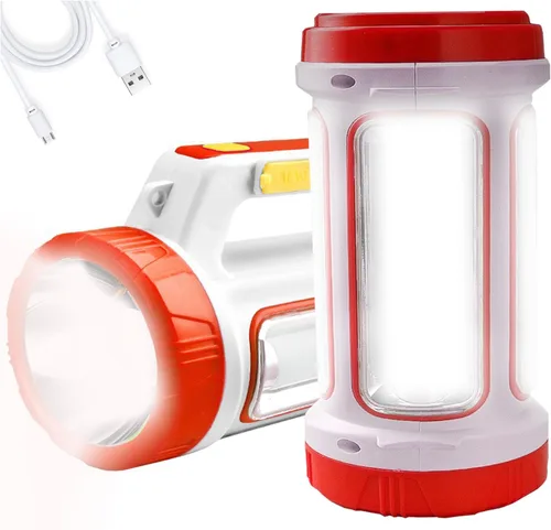 Vista 10 de Foco LED solar recargable, súper brillante 13000 lúmenes, reflector LED de mano, linterna de campamento multifunción, 6 modos de luz, IPX4