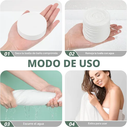 Vista 2 de Benano Premium Pastillas de Toalla Comprimida Desechable Toalla Grande de Baño para Viajes Toalla Reutilizable para Hotel, Camping, Deportes