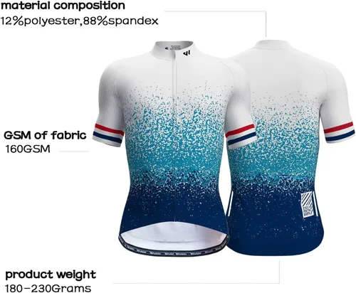 Vista 3 de Lo.gas Maillot de ciclismo para hombre, manga cortalarga, camisas de ciclismo con cremallera completa con bolsillos, ropa de bicicleta de carretera