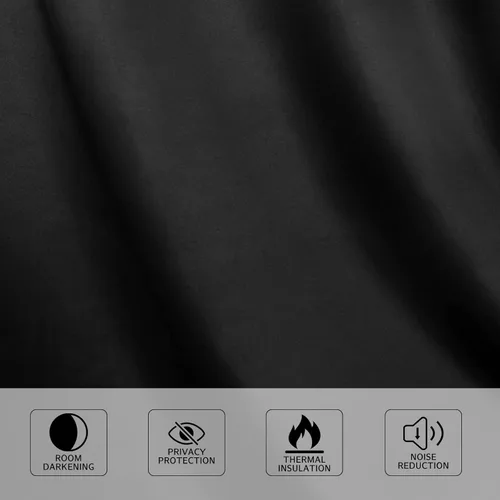 Vista 5 de MYSKY HOME Cortinas opacas negras para dormitorio, cortinas opacas de 84 pulgadas de largo para sala de estar, 2 paneles con aislamiento térmico