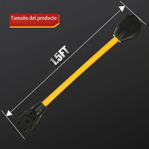 Vista 3 de Cable adaptador para soldador PLIS NEMA 14-30P a 6-50R Amarillo