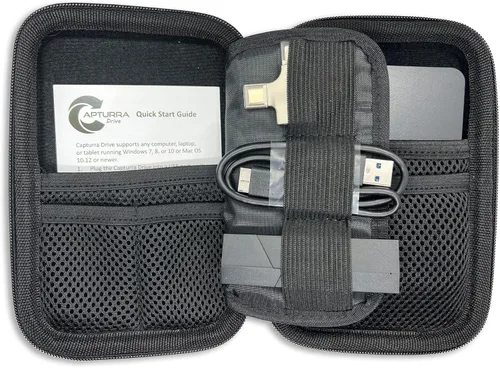 Vista 3 de Capturra Action Drive 1TB Unidad de almacenamiento y copia de seguridad automatizada de fotos y archivos para computadoras y equipos de vigilancia