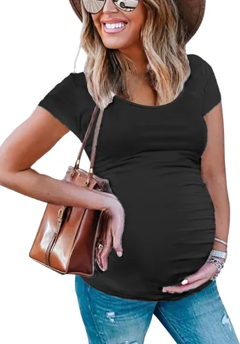 Vista 14 de Peauty Women's Maternity Side Ruched Shirts