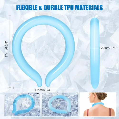 Vista 5 de Enfriador de cuello, tubo de enfriamiento portátil para climas extremadamente calurosos y calor de verano, gel de hielo frío manos libres