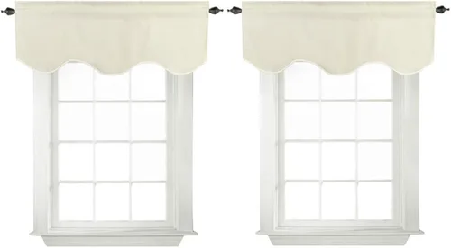 Vista 31 de Turquoize - Cenefa opaca para ventanas de cocina/baño/sala de estar/dormitorio con aislamiento térmico, cenefa festoneada con bolsillo para Aqua