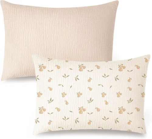 Vista 17 de Konssy Funda de almohada de muselina para niños pequeños para almohada de 13x18, paquete de 2 fundas de almohada de algodón suave y transpirable