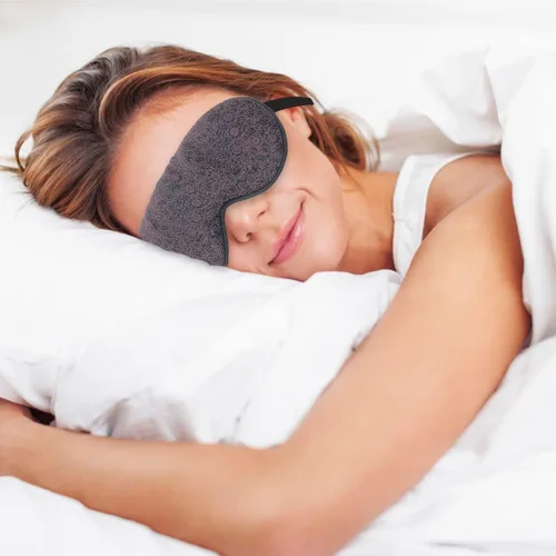 Vista 3 de Máscara de ojos 100% seda de morera para dormir Máscara de dormir para dormir de lado Correa ajustable Cubierta de sombra transpirable