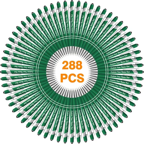 Vista 30 de 12 unidades de bolígrafos personalizados a granel con nombre grabado gratis, bolígrafos de bola personalizados con lápiz óptico, mensaje de texto