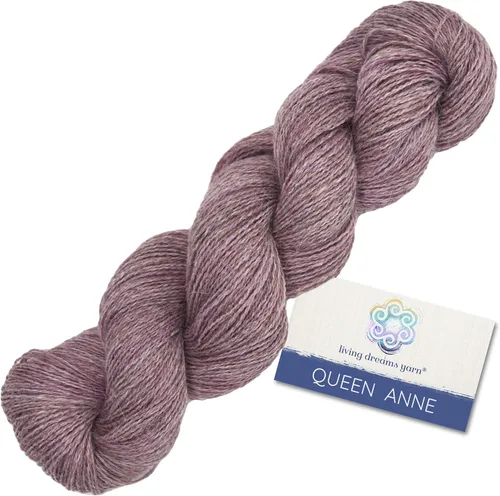 Vista 10 de Living Dreams Queen Anne LACE - Ovillo de lana 100% suave y lujosamente suave, color azul Arándano