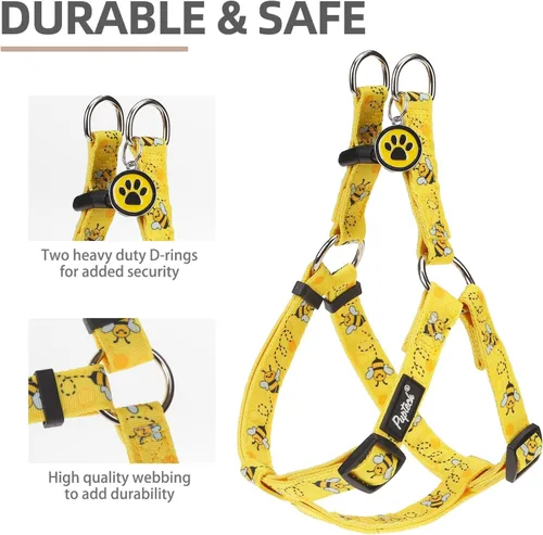 Vista 2 de Pupteck - Arnés para perros sin jalar, suave, ajustable, de nailon, talla básica, chaleco para cachorro, para caminar al aire libre con etiqueta