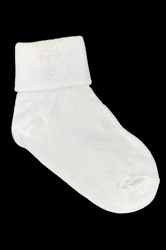 Vista 3 de Calcetines de Bautismo Blanco - Calcetines y Zapatos de Bautizo para Niños - Calcetines de Bautismo para Niña - Accesorios de Bautizo para Niña