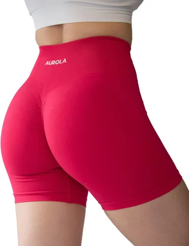 Vista 3 de AUROLA Intensify - Pantalones cortos de entrenamiento para mujer, sin costuras, para gimnasio, yoga, correr, deporte, ejercicio activo, fitness