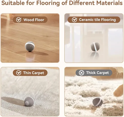 Vista 3 de Cheerble Juguetes interactivos para gatos de interior, juguete automático para gatos de interior aburridos, juguetes eléctricos para gatitos con Gris