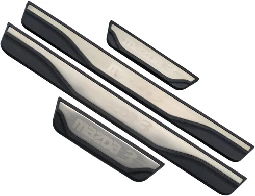 Vista 4 de Accesorios protectores de rayones para umbral de puerta de automóvil para Mazda 3 2015-2024, cubierta de placa protectora de entrada de puerta